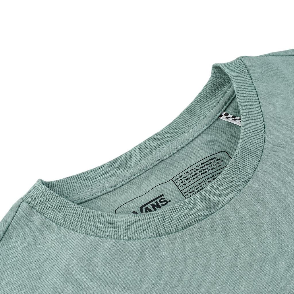 Vans Solid Color Small Logo Print Round Neck Short Sleeve T-Shirt Unisex Tops Green VN0A7PZOYV2