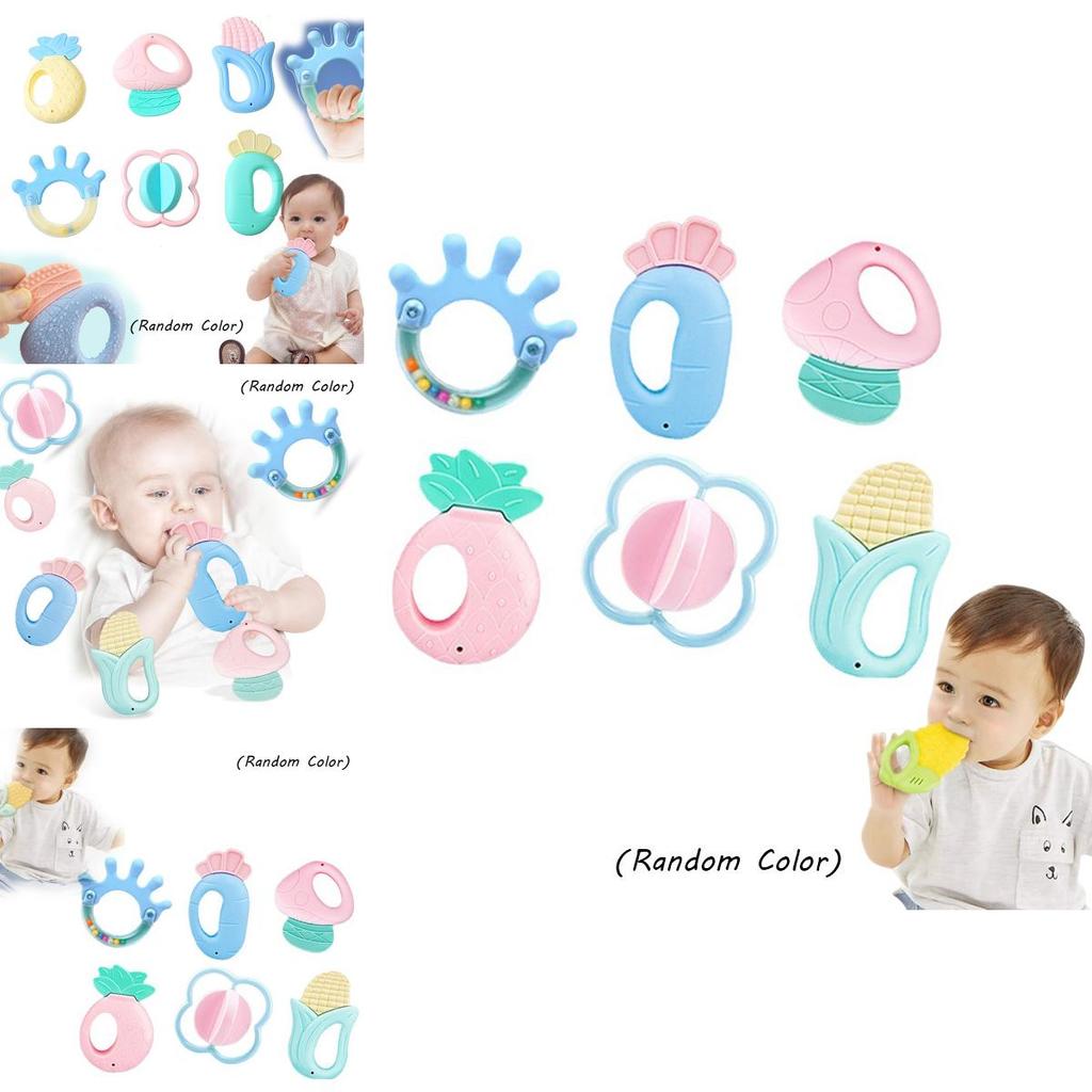 Soft Silicone Teether Handbell For Newborns Bpa-free, Boilable Soothing Toy