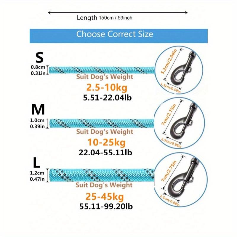 1pc Reflective Pet Leash For Dog For Outdoor