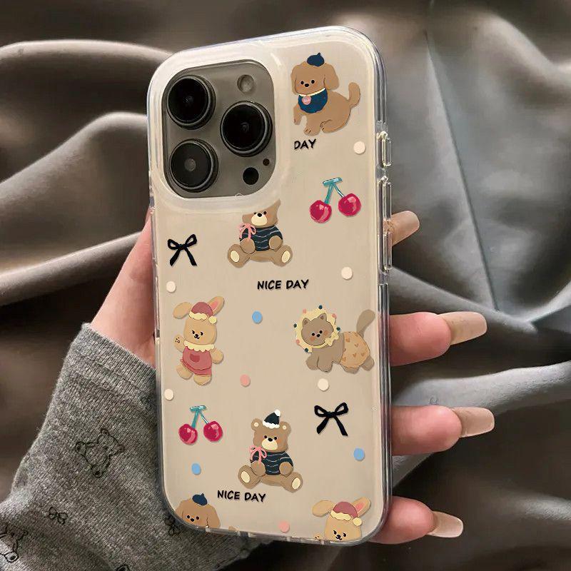 Single Layer Doll Bear for IPhone17promax Mobile Phone Case for Apple 16 New 15pro Cute 14p