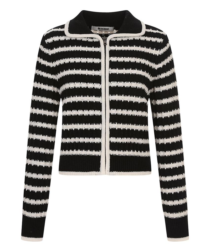 Ecoledeparis Collared Zip-Up Knit Cardigan_Rb3Ykrcm60Z