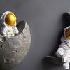 Three Dimensional Wall Decoration Astronaut Moon Resin Craft 3D Space Theme Hanging Ornament Kids Room Decor