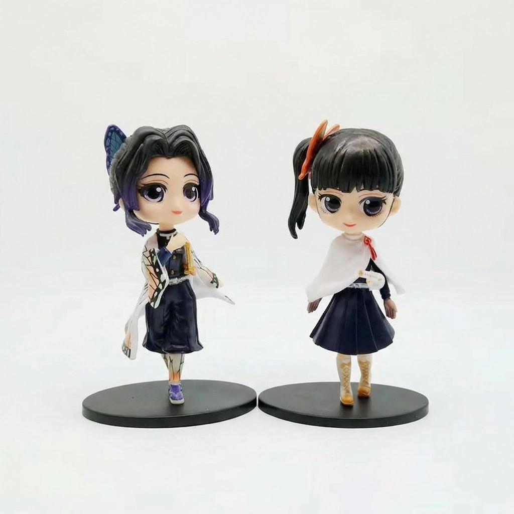 Demon Slayer Kimetsu No Yaiba Cute Kawaii Q Posket Figure Nezuko Tanjirou Zenitsu Shinobu Giyuu PVC Desktop Ornaments Model Toys