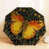 1pc Butterfly Floral Automatic Folding Umbrella, Heavy Duty 8 Rib Iron Frame,  Suitable for Travel, Daily Use, Birthday, Decor Gift M0104065