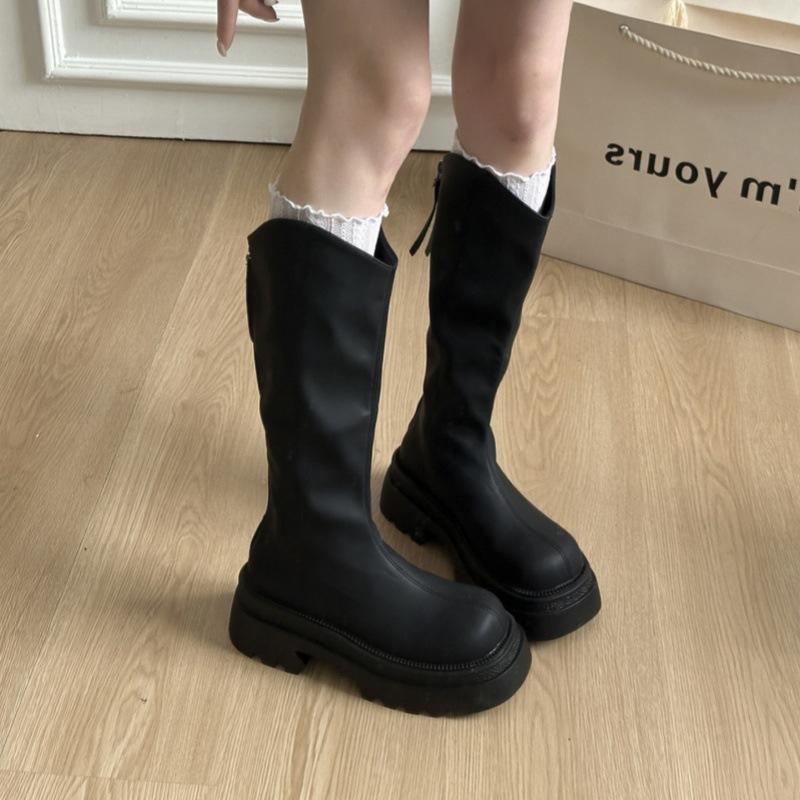 Thick-soled Long Tube Tall Boots Women's Summer 2025 New Autumn Brown Maillard Western Cowboy Thin Boots Knight Boots