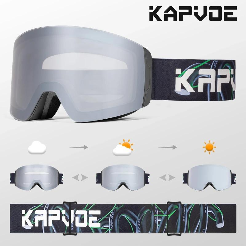 Gafas de Esquí Adaptables Luz Roja Azul para Hombres y Mujeres Gafas de Esquí Activas Antivaho Gafas de Esquí Magnéticas Protección UV Protección 400 Gafas de Nieve