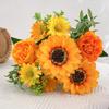 Artificial Sunflower Stem Realistic Fake Silk Sunflower Peony Wildflower Bouquet for Bridal Bouquets Wedding Centerpieces Home Party Table Vase Decor