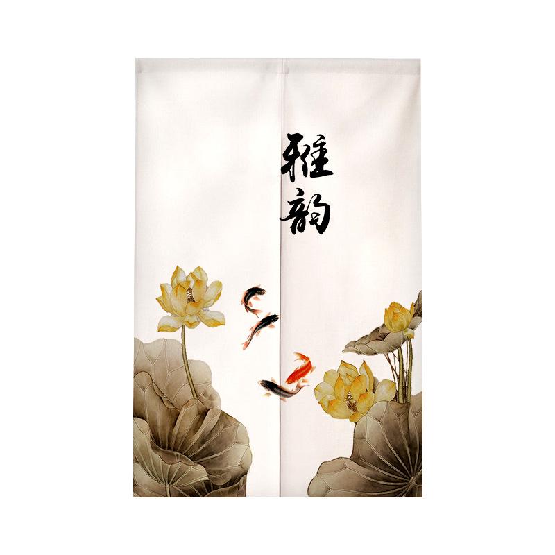 Chinese Style Koi Partition Door Curtain Home Entrance Doorway Living Room Decor Half-Curtain Kitchen Partition Bedroom Noren