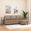 Vidaxl 3-Seater Sofa with Footstool, Cappuccino, 180 Cm, Faux Leather