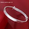 Big Kids 9999 Sterling Silver Keti Cat Bracelet - Solid Silver, Push-Pull Bangle, Engravable, Simple Design for Children.