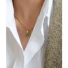 Oval Pendant Necklace Simple and Versatile Stainless steel Retro Neck Chain Sweater Chain
