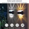 Warm White & White Light Outdoor Solar Wall Lamp Garden Landscape Lighting Courtyard Corridor Walkway Step Deck Stairs LED Night Iight Christmas Decor