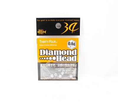 Thirty Four Jigkopf Diamantkopf 0,6 Gramm 5 Stück pro Packung (2029)