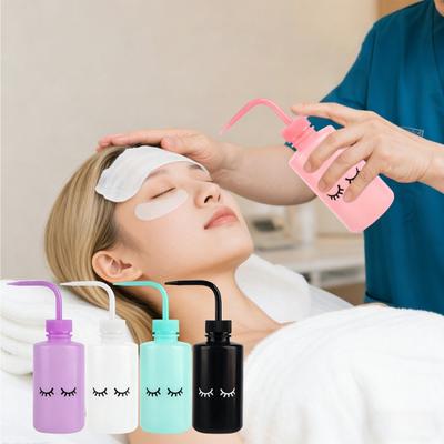 Flacone Detergente per Ciglia con Ugello Curvo 250ml Strumento per la Rimozione del Trucco Sopracciglia e Cura delle Ciglia Flacone Spremibottiglia Ricaricabile per Salone di Bellezza Uso Domestico