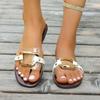 Luxury Women Slippers Buckle Designer Style Slippers 2025 New Casual Flat Sandals Summer Sandy Beach Woman Shoes Slides Woman