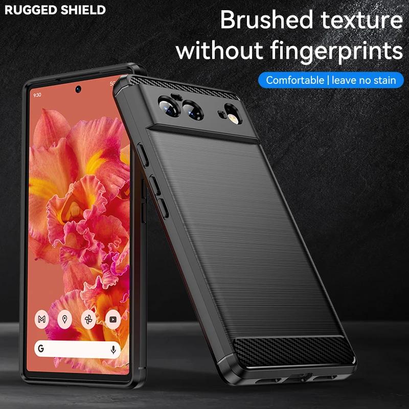 Non-Slip Carbon Fiber Rubber Case for Google Pixel 10 Pro XL 8A 9A 9 6 Pro 7 8 7A 6A 5 5A 4 4A XL Pixel10 Pixel9 Back Cover