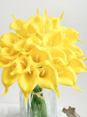 24 Stück Real Touch Calla Lilien Calla Lilie Künstliche Blumen Blumen Kunstblumen Calla Lilie für Hochzeitsstrauß Partydekorationen Brautstraußdeko
