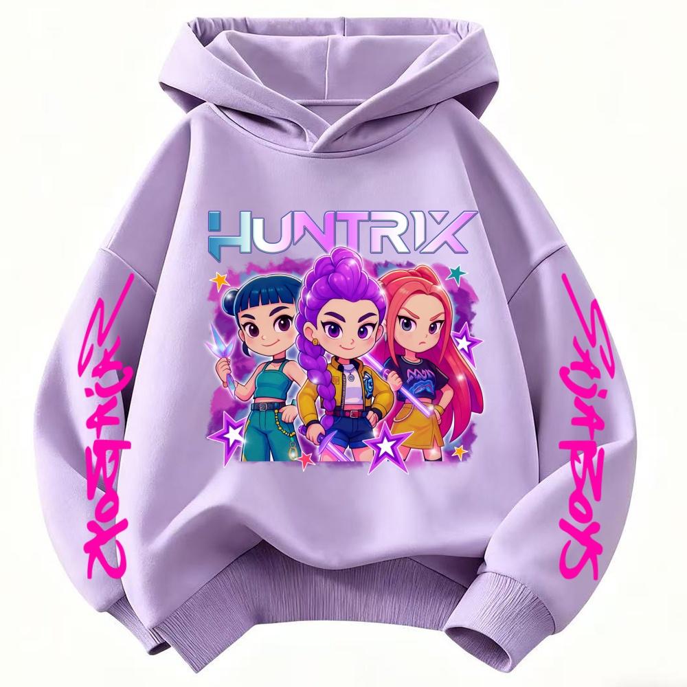 Niedliches Mädchen Kapuzensweatshirt Warm Rumi KPop Dämonenjäger Cartoon Kinder Mode warm Lässige Oberteile Lässige Baumwollkleidung