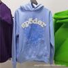 Nuovo brand trendy europeo e americano Sp5der felpa con cappuccio felpa tuta stampa ragnatela hip-hop uomo