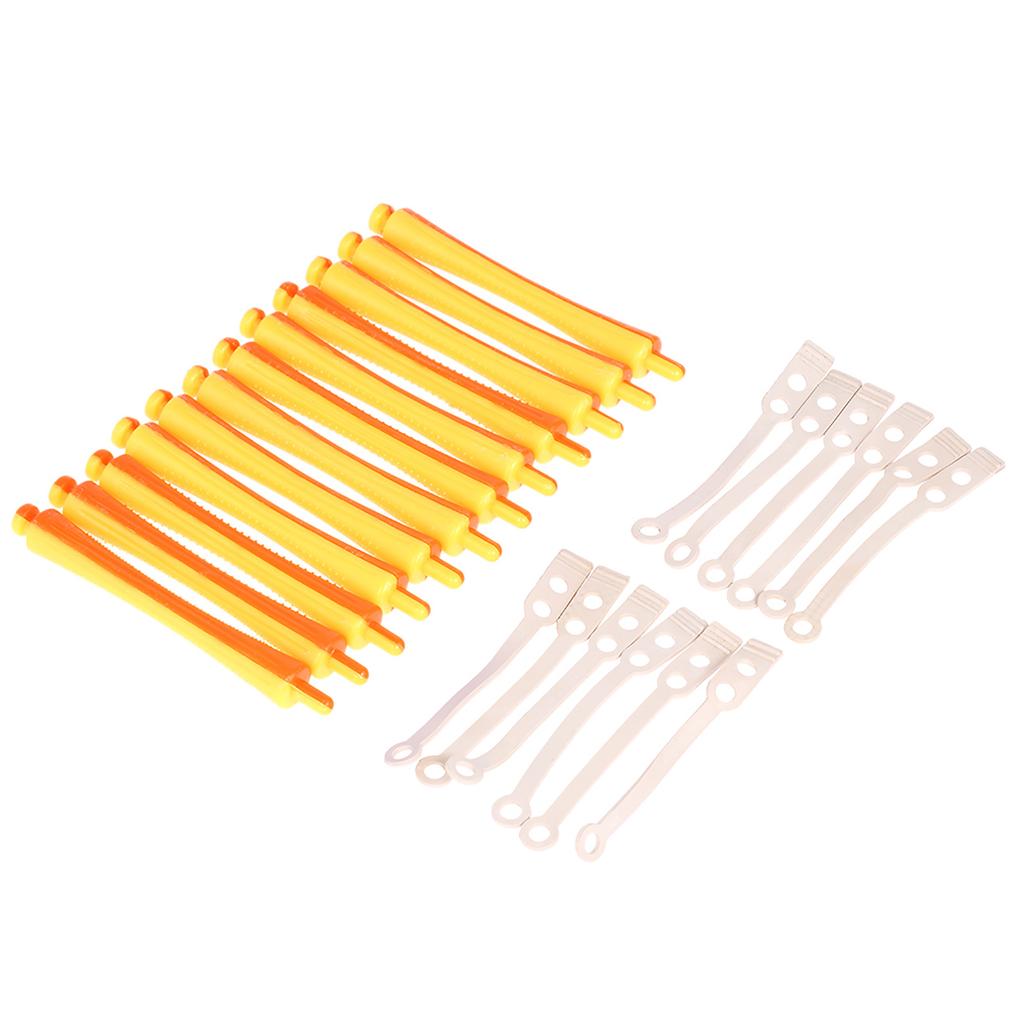 12 Pieces Salon Cold Rods Hair Roller With Rubber Band Curling Curler Perms Hairdressing Styling Tool for Girls Women Hair