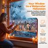 Festive Home Window Art Halloween Clings Pumpkins Skeletons Ghosts And Bats Print Decorative Reusable Seasonal Stickers Decals Electrostatic