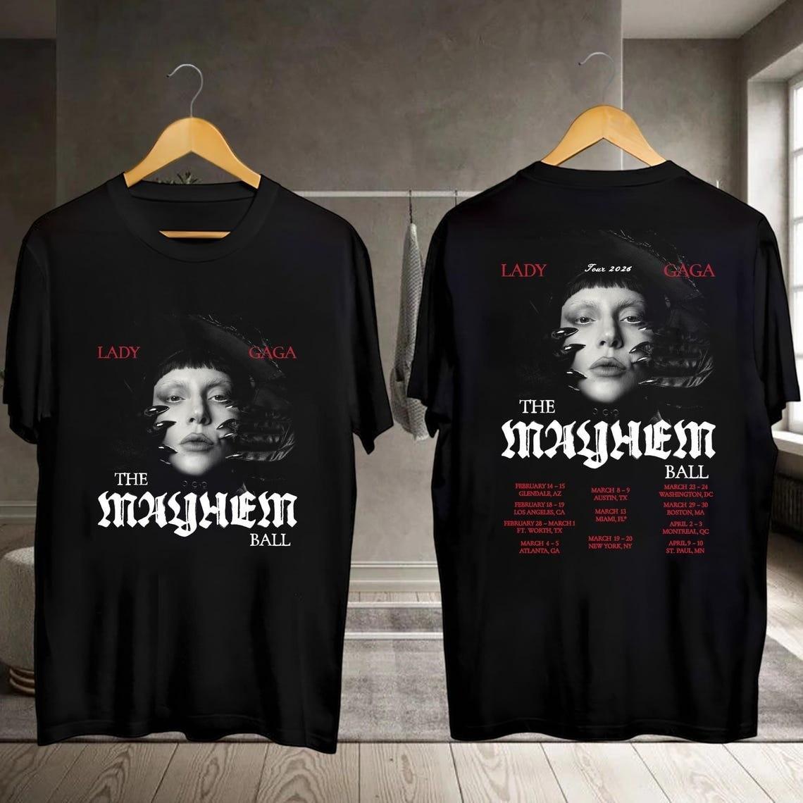Lady Gaga Tour 2026 Shirt, Lady Gaga Graphic Shirt, The Mayhem Ball Tour PP2864 S