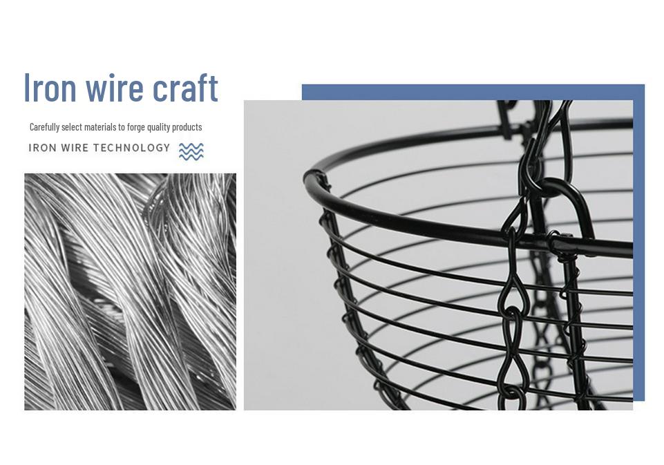 European-Style Three-Tier Wrought Iron Fruit Bowl and Storage Cradle