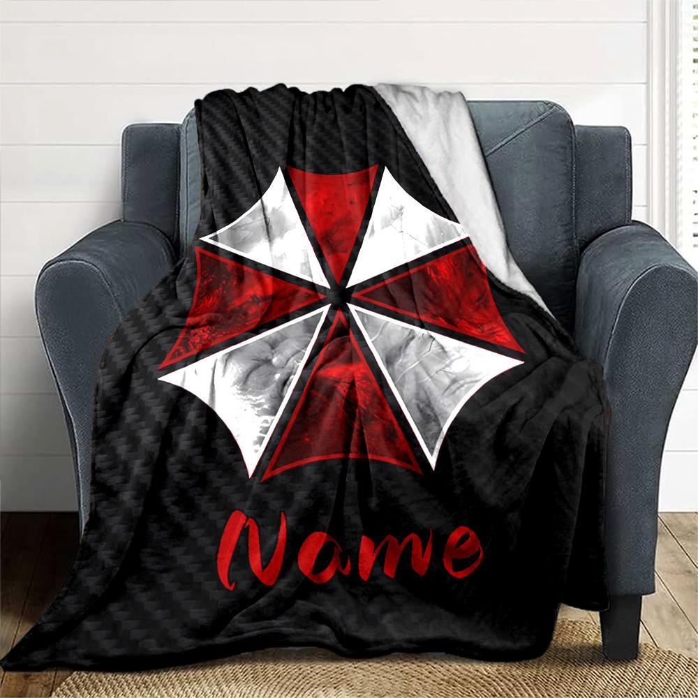 Resident Evil Umbrella Corporation Logo Blanket Lightweight Blanket For Sofa Bed Travel Camping Living Room Office Sofa Chair And Bed Digital Printed