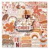 50 Bohemian Mental Health Doodle Stickers: Stylish English Decorative Stickers for Suitcases and Phone Cases