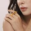 European Minimalist Ferris Wheel Titanium Steel Ring with PVD Electroplated 18K Gold Finish – Unisex, In Stock