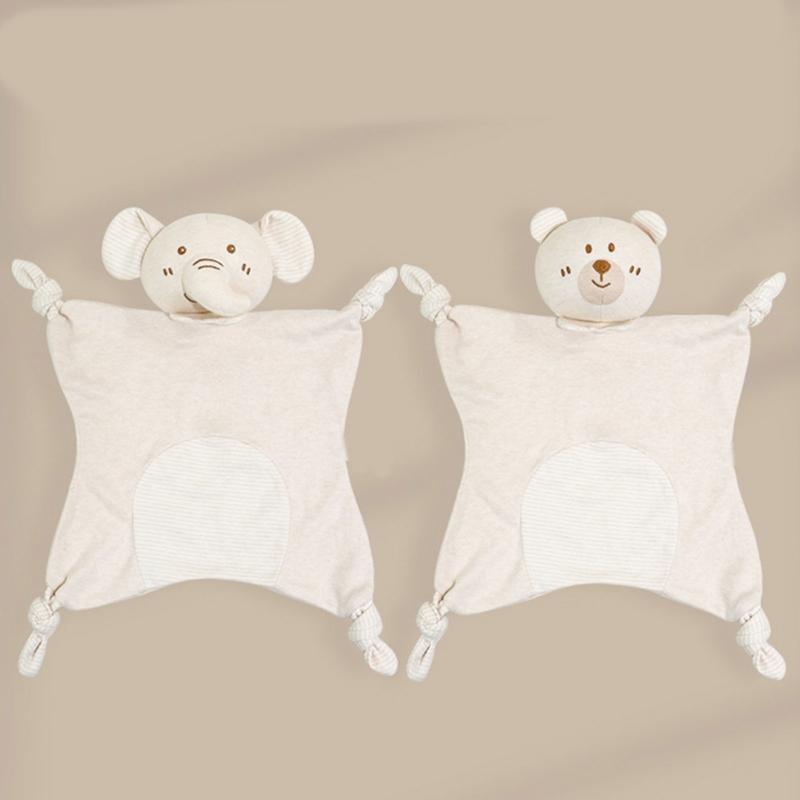 Uroczy Kreskówkowy Kocyk Pocieszenie dla Niemowląt Wzór Przytulnego Zwierzątka Ręcznik Pocieszający Zabawka z Bawełny PP do Pielęgnacji Wrażliwej Skóry