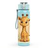 1PC Fluffy Baby Giraffe 750ml Color Plastic Sports Water Bottle Leakproof Flip Straw Lid Suitable for Sports Office Home Use
