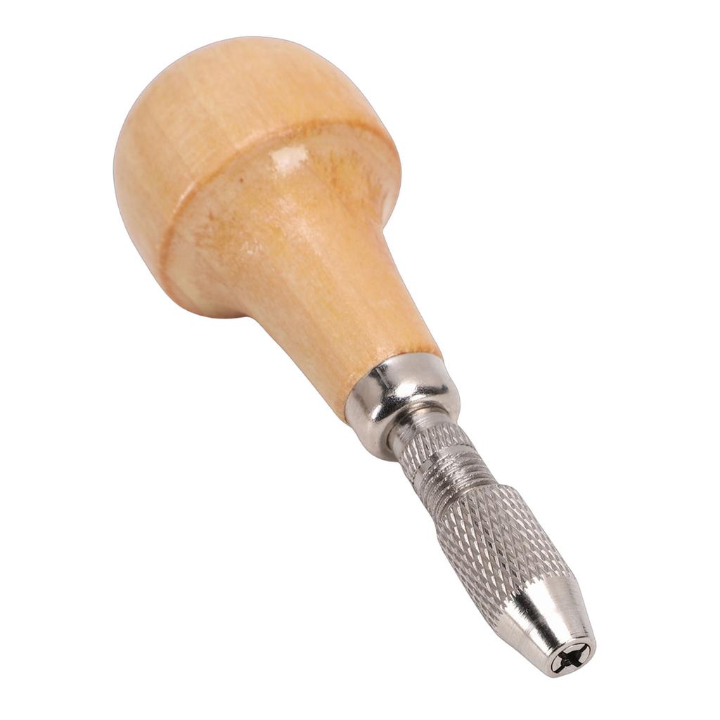 6 Sets Wooden Handle Pin Vise and Copper Chuck Hand Pin Vise Kit for Jewelry Model Making Electronic Assembly