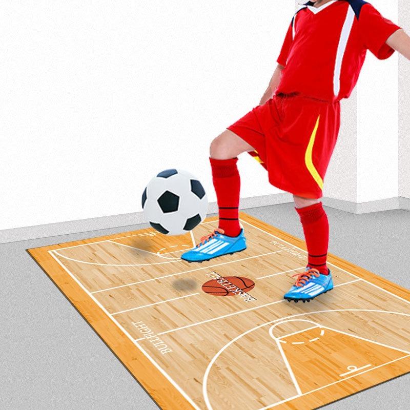 Football Footstep Training Print Anti Slip Floor Mat for Home Use Living Rooms Non-slip Decoration Daily Home Antifouling Carpet