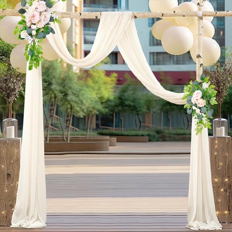 Good Quality Crinkle Proof Chiffon Curtain Versatile Sheer Fabric Arch Drape for Celebration Event