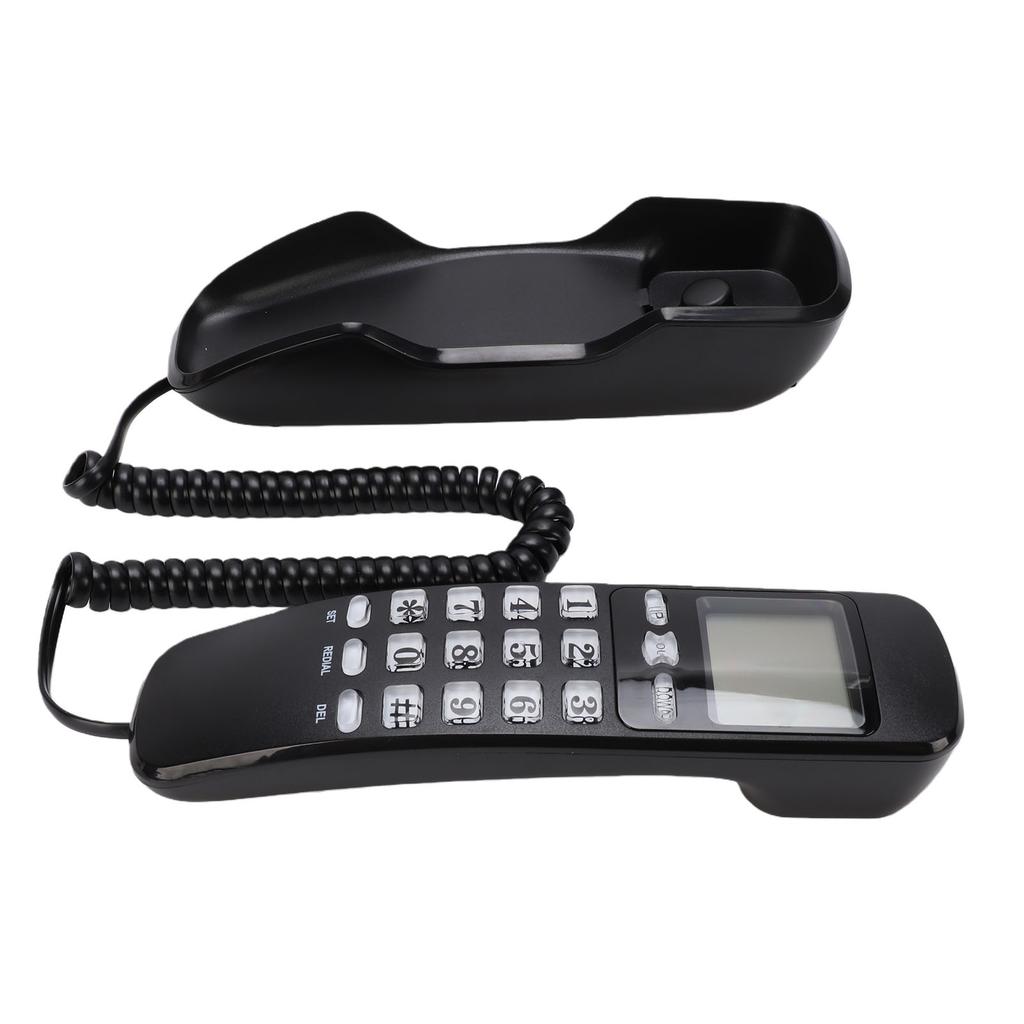 Telefone Básico com Fio Montável na Parede Estilo Retrô Fino Telefone Fixo de Parede com Suporte DTMF para Identificador de Chamadas Portátil para Casa Hotel