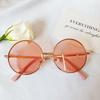 New round frame children's sunglasses  baby stand glasses fashion metal sunglasses