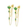 925 Silver Needle Long Chain Stud Earrings For Women Exquisite Zircon Geometric Tassel Pendant Earrings Luxury Jewelry