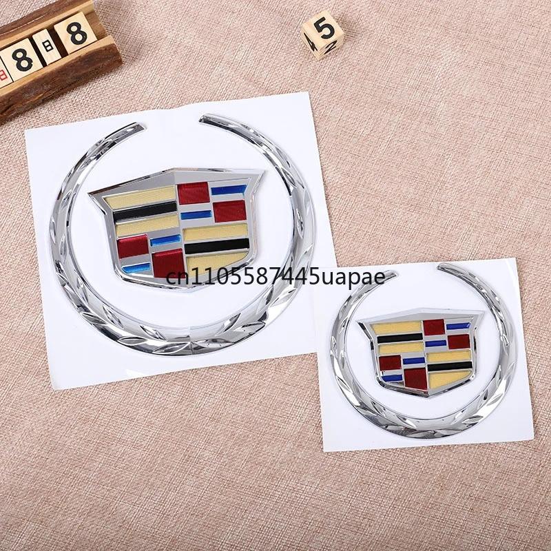 Car Rear Trunk Boot Front Head Grille Badge ABS Plastic Chrome 3D Logo Emblem for Cadillac SRX ATS XTS Auto Sticker Accessories