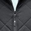 Men Cotton Coat Hooded Long Sleeve Solid Color Zipper Placket Quilted Jacket Elastic Hem