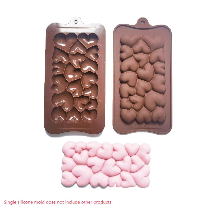 Kaffeefarbene Vollseitige Herzförmige Silikon-Schokoladenkuchenform Küchenutensilien