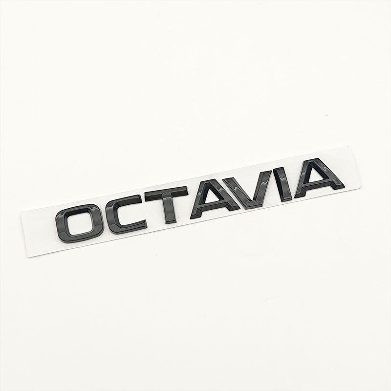 3D ABS Kendinden Yapışkanlı Krom Siyah Harfler Logo Octavia Amblemi Araba Arka Bagaj Sticker Rozet Oto Aksesuarları