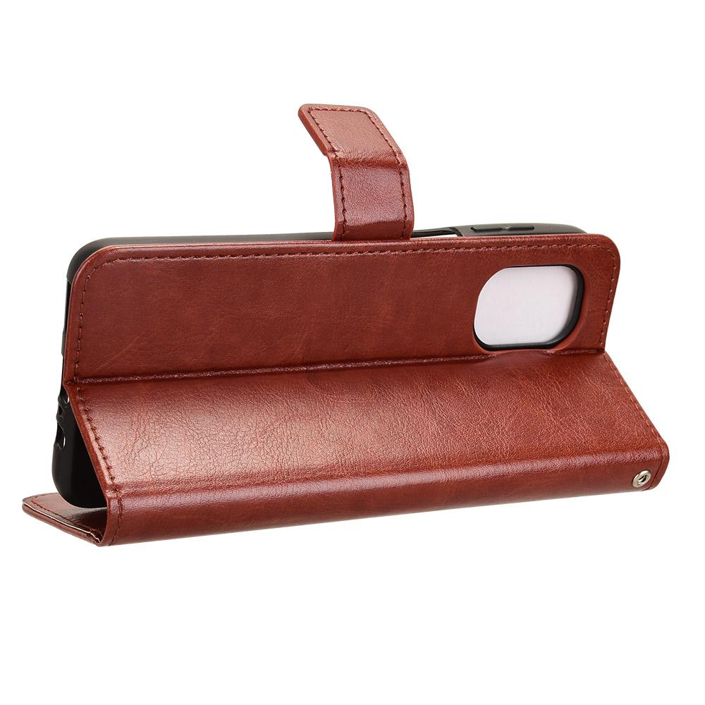 Etui dla Motorola Moto G55 5G Tekstura Crazy Horse Skóra PU Pokrowiec Portfel na Telefon