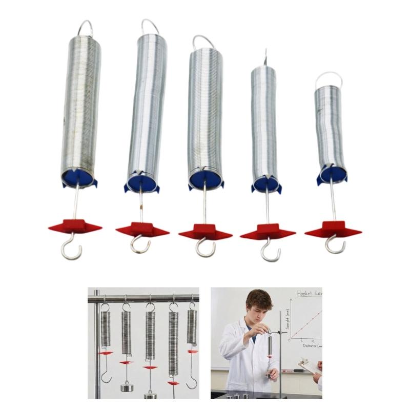 5Pcs Educational Springs for Mechanics Experiments Portable Metal Helical Springs Assorted Size for Environments Science