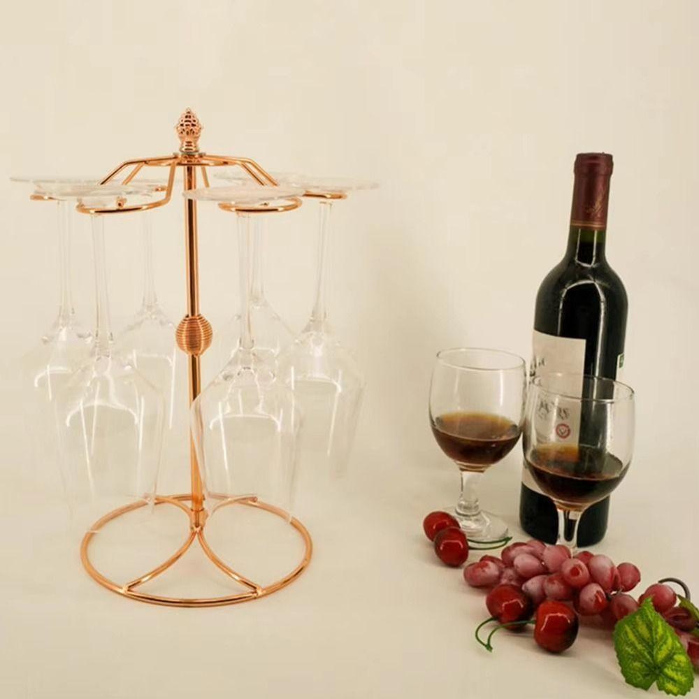 Quick Drainage Goblet Holder 6 Hooks Drinking Glasses Display Stand  Bar Storage