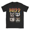 Hiss Funny Cat T-Shirts for Men Vintage Pure Cotton Tees Crew Neck Short Sleeve T Shirt Plus Size Clothes