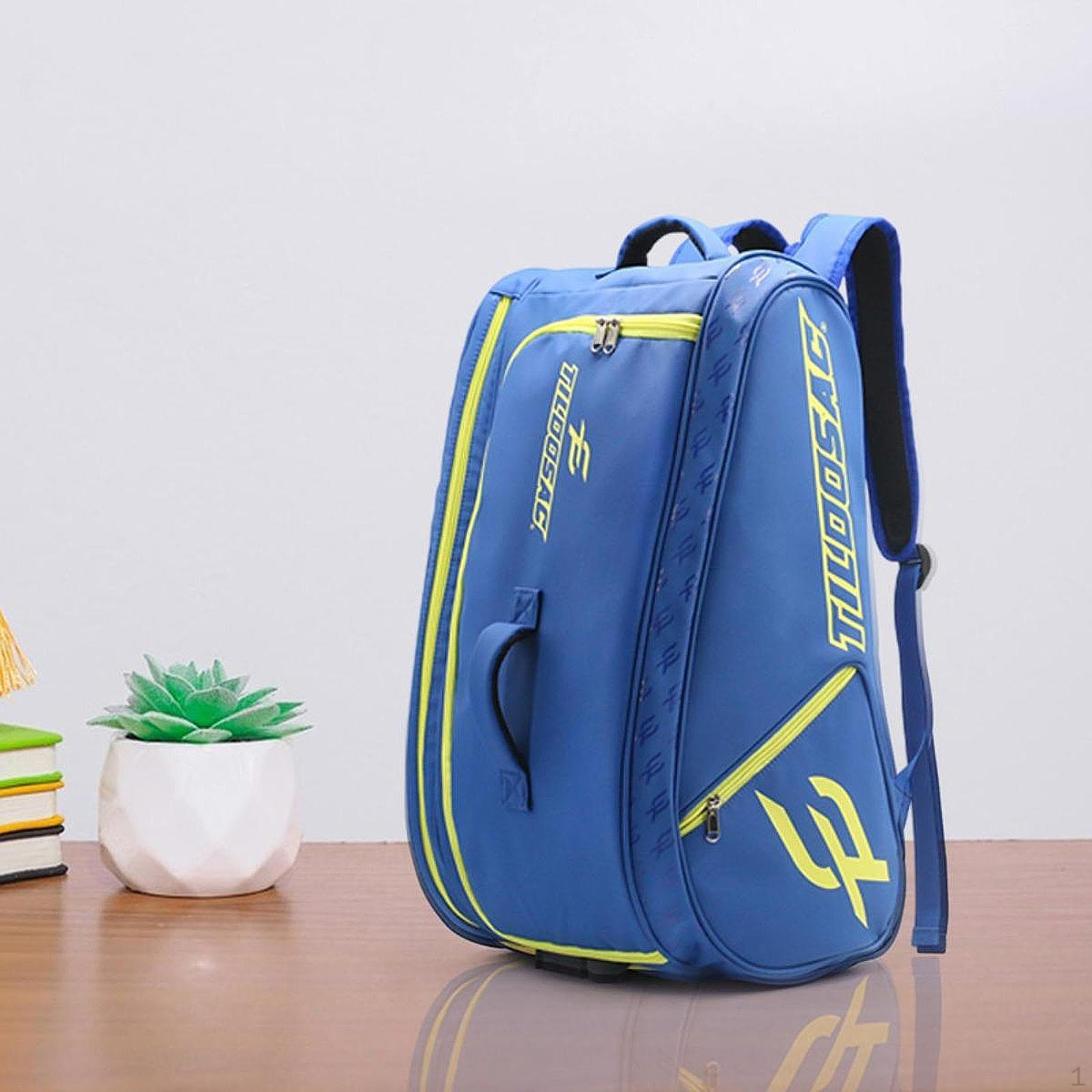 

Tennis Bag Backpack Rucksack Gym Duffel for Squash Badminton Racquets Hiking Blue