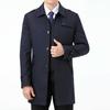 Men's Mid-Length Thickened Lapel Windbreaker with Removable White Duck Down Liner.