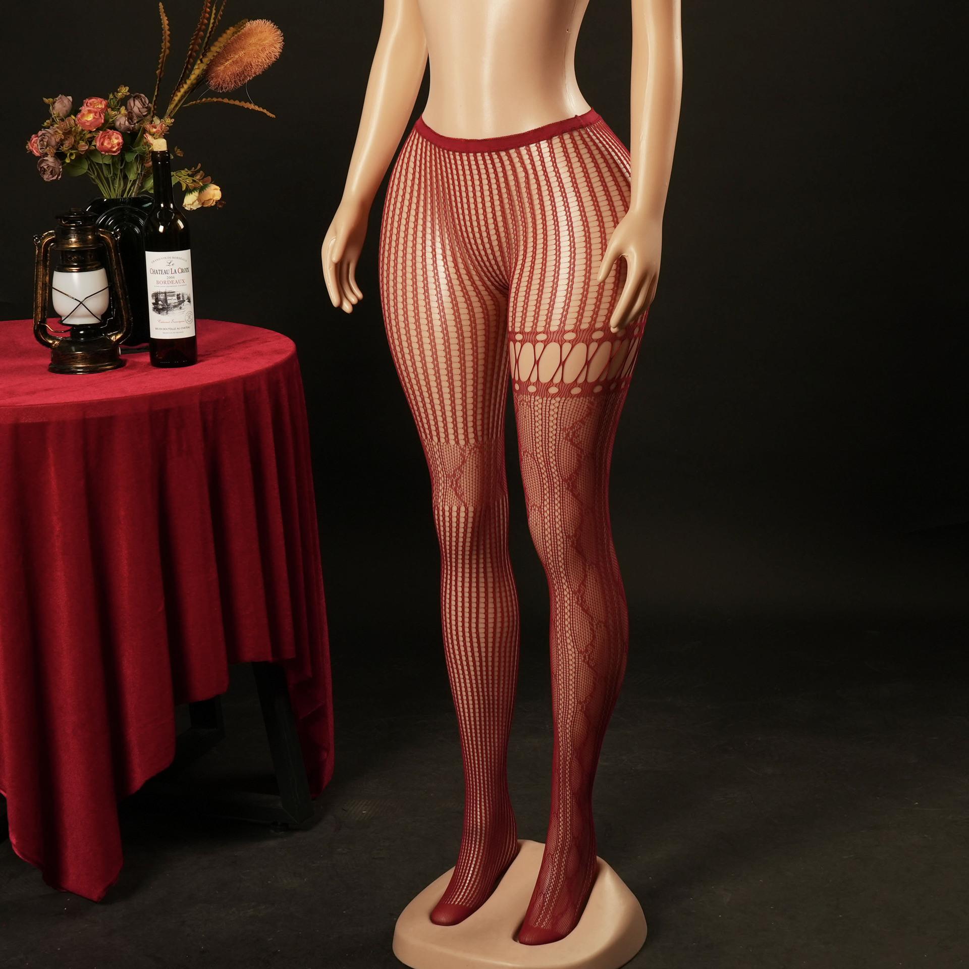 

Leggings Lace Mesh Socks Tall Socks Seduction Sexy Pantyhose Striped Jacquard Skinny