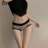 Ladies Spring and Summer New Sexy Lace Leopard Print Cotton File Middle Waist Triangle Briefs Einson
